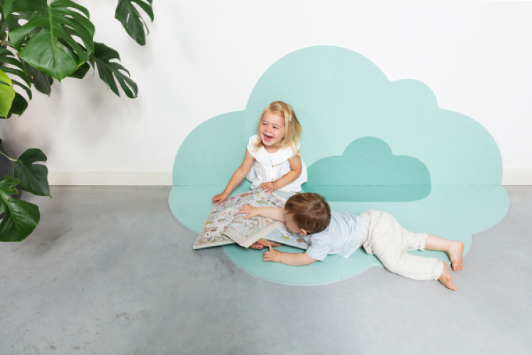 AANBIEDING! Quut Speelmat 'Head in the clouds', Large, Groen/Minty Green (145 x 175 cm)