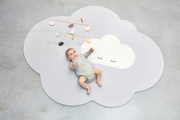 AANBIEDING! Quut Speelmat 'Head in the clouds', Large, Grijs/Pearl Grey (145 x 175 cm)
