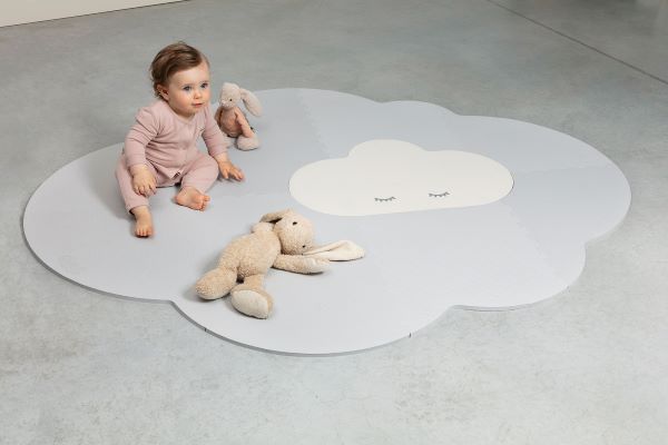 AANBIEDING! Quut Speelmat 'Head in the clouds', Large, Grijs/Pearl Grey (145 x 175 cm)