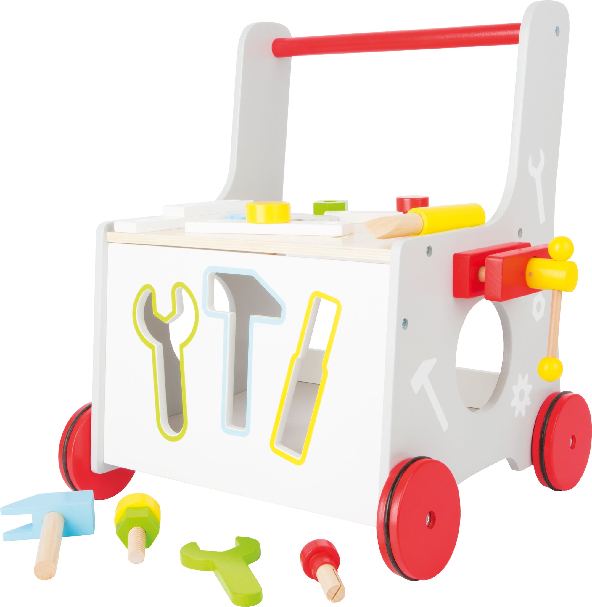 small foot - Houten loopwagen met gereedschap 'Tools baby walker'