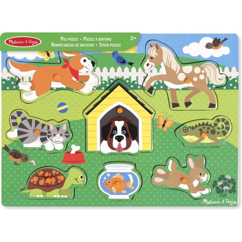 Knopjes-Puzzel Hout - Huisdieren Toys