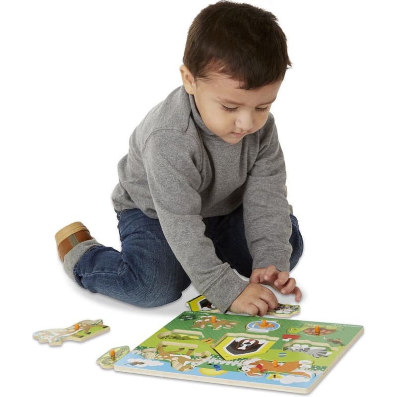 Knopjes-Puzzel Hout - Huisdieren Toys