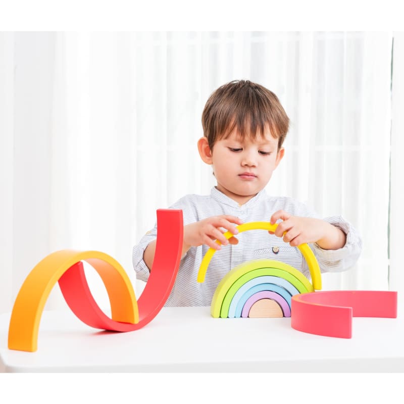 Regenboog Stapel Vormen Puzzel Hout Toys