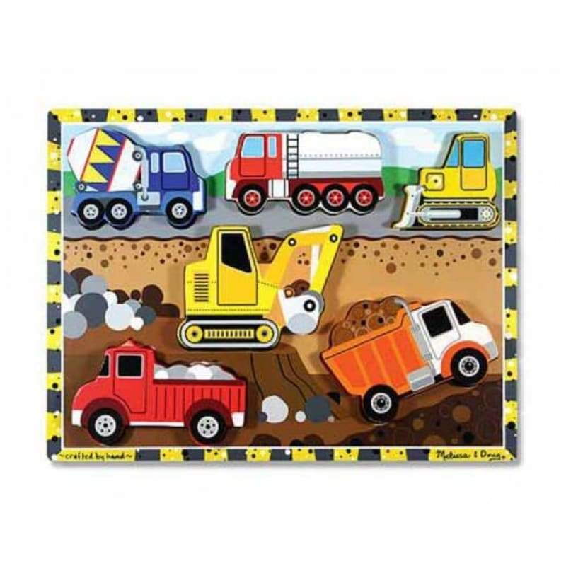 Melissa & Doug Vormenpuzzel Construction Chunky Junior Hout 6 Stukjes 