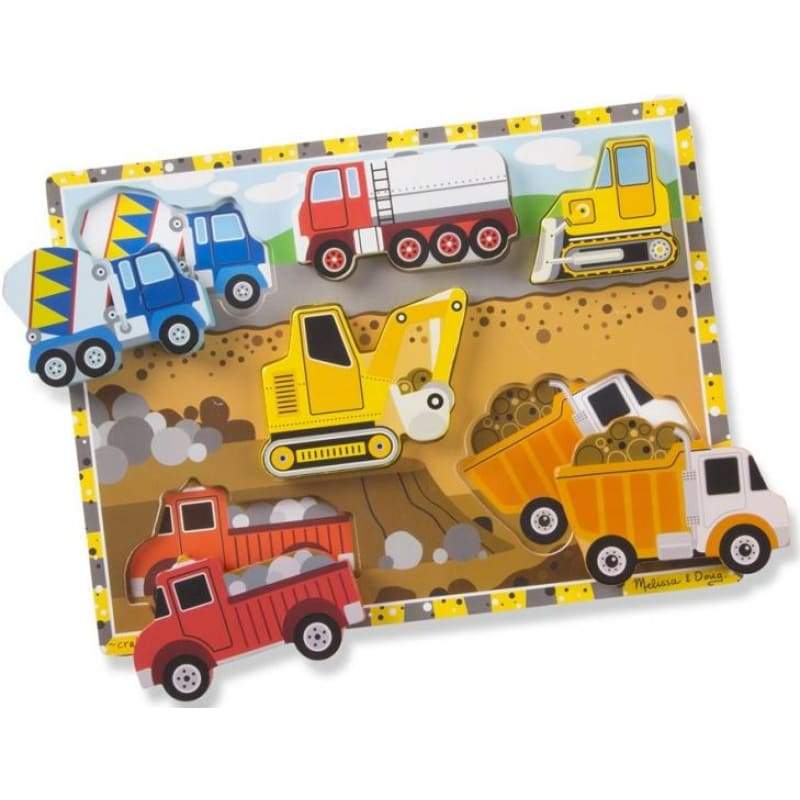 Melissa & Doug Vormenpuzzel Construction Chunky Junior Hout 6 Stukjes 